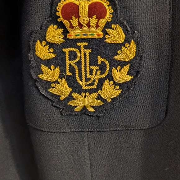 Lauren Ralph Lauren Navy Blazer Royal Crest Blazer Sz 16 - Picture 9 of 12